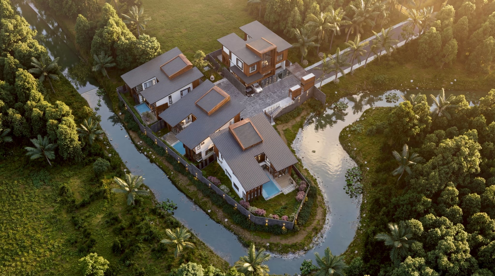 Aerial view of Pimpila Villa